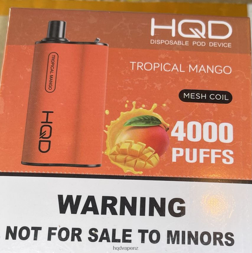 HQD Flavor List - HQD BOX 4000 PUFFS Tropical Mango 4P608H79