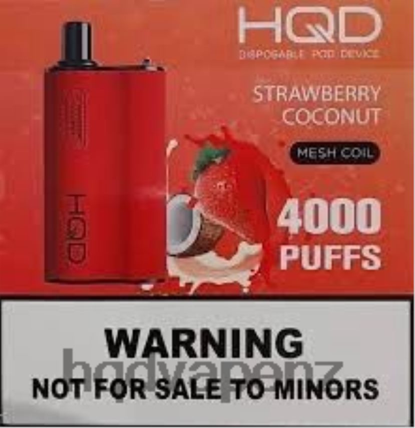 HQD Tech NZ - HQD BOX 4000 PUFFS Strawberry Coconut 4P608H112
