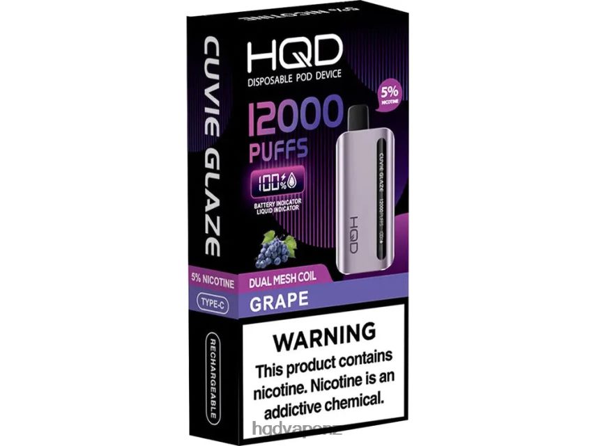 HQD Disposable Vape - HQD CUVIE GLAZE DISPOSABLE VAPE 12000 Grape 4P608H168
