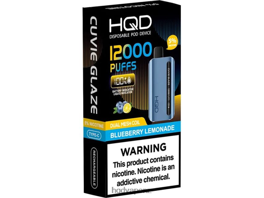 HQD Tech NZ - HQD CUVIE GLAZE DISPOSABLE VAPE 12000 Blueberry Lemonade 4P608H142