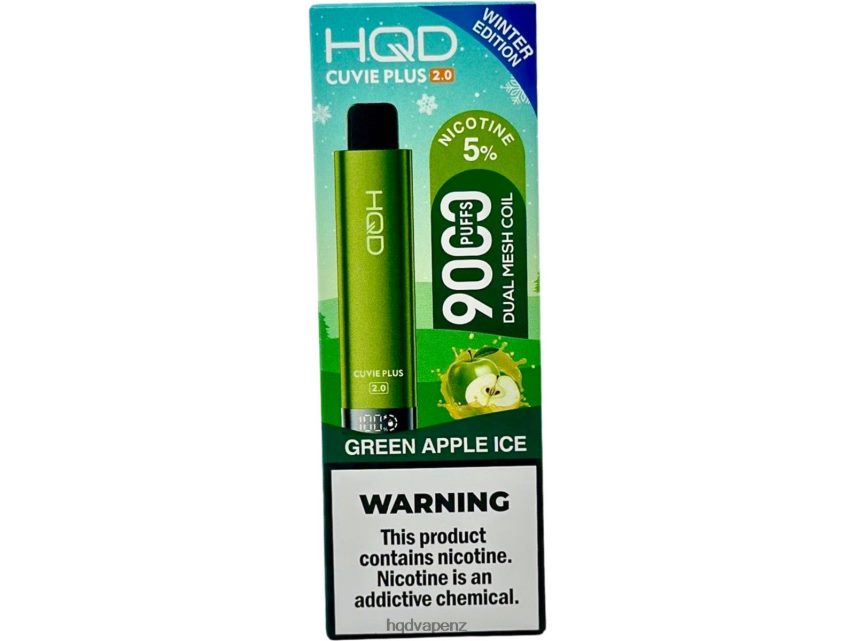 HQD Tech NZ - HQD CUVIE PLUS 2.0 (WINTER EDITION) Green Apple Ice 4P608H172
