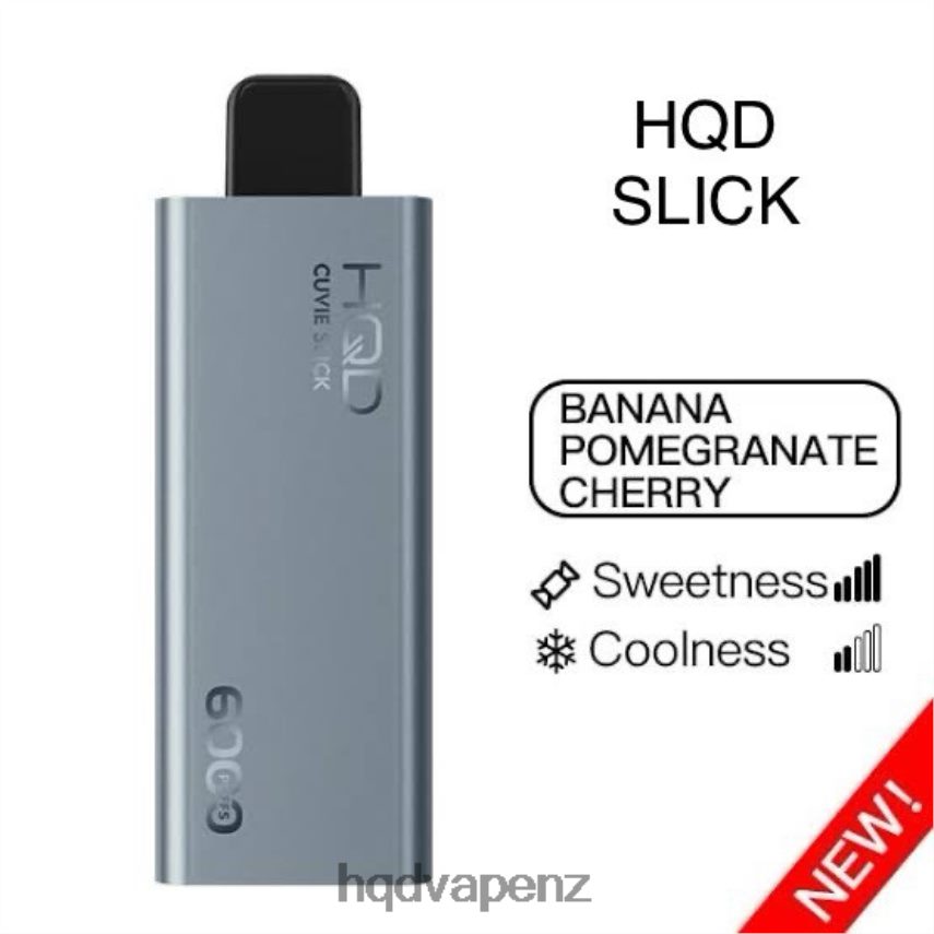HQD Tech NZ - HQD CUVIE SLICK 6000 PUFFS Slick Banana Pomegranate Cherry 4P608H22
