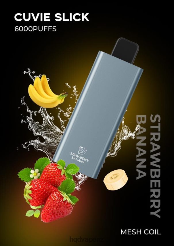 HQD Tech NZ - HQD CUVIE SLICK 6000 PUFFS Slick Strawberry Banana 4P608H32
