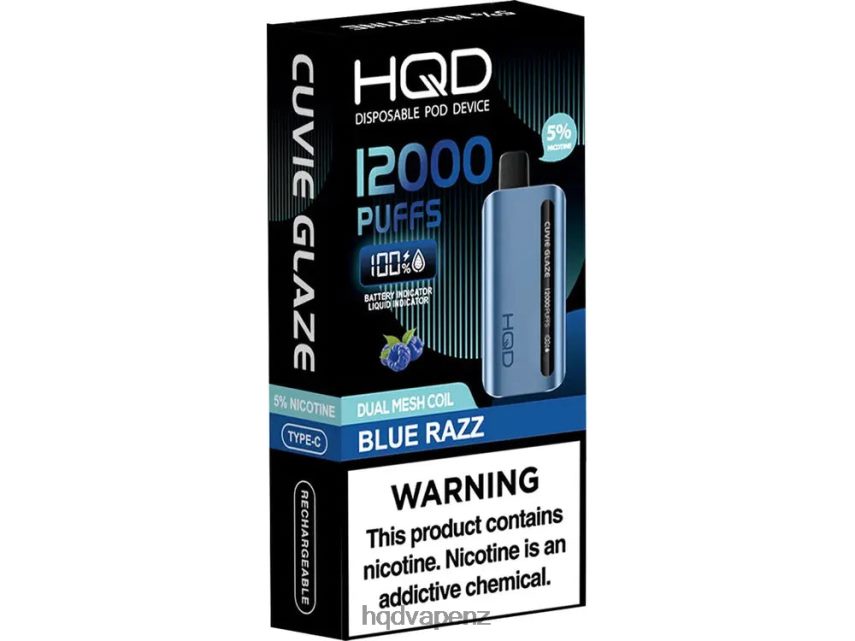 HQD Vape For Sale - HQD CUVIE GLAZE DISPOSABLE VAPE 12000 Blue Razz 4P608H137