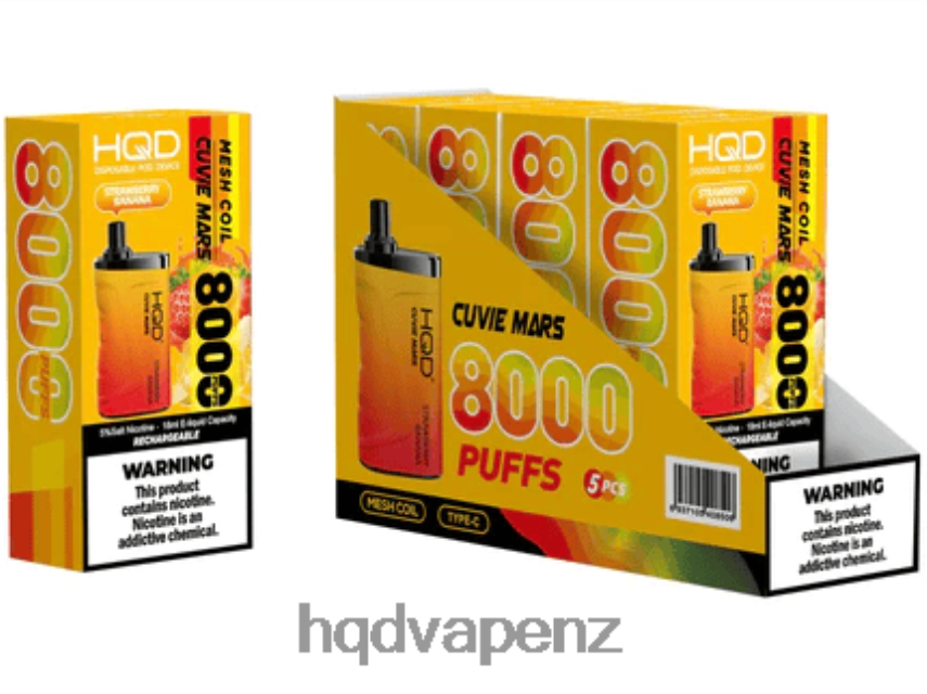 HQD Vape Wellington - HQD CUVIE MARS DISPOSABLE Strawberry Banana 4P608H255