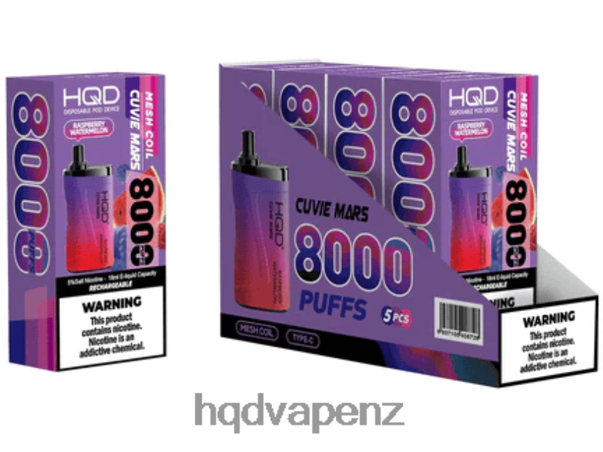 HQD Vapes NZ - HQD CUVIE MARS DISPOSABLE Raspberry Watermelon 4P608H243