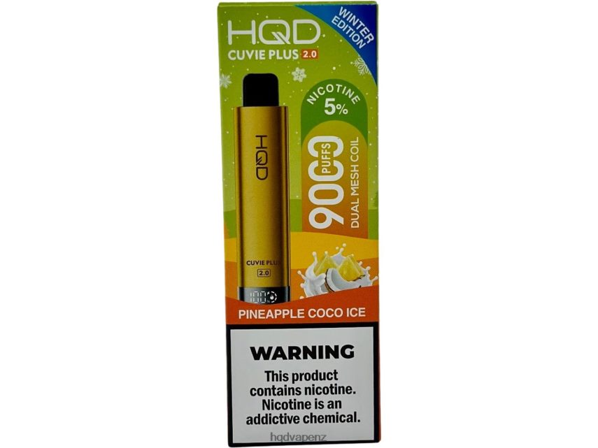 HQD Vapes NZ - HQD CUVIE PLUS 2.0 (WINTER EDITION) Pineapple Coco Ice 4P608H233
