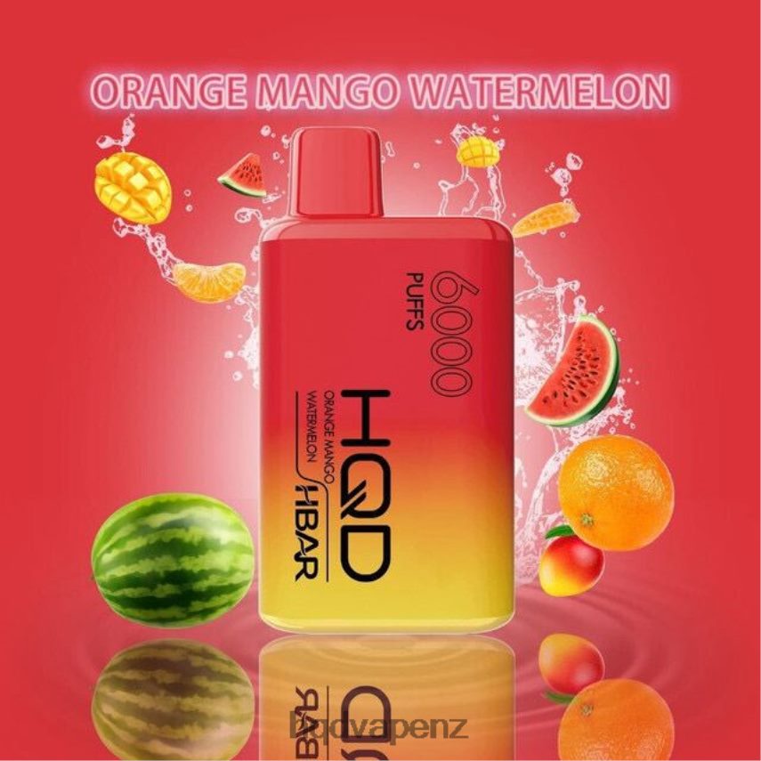 HQD New Zealand - HQD HBAR 6000 PUFFS Orange Mango Watermelon 4P608H54