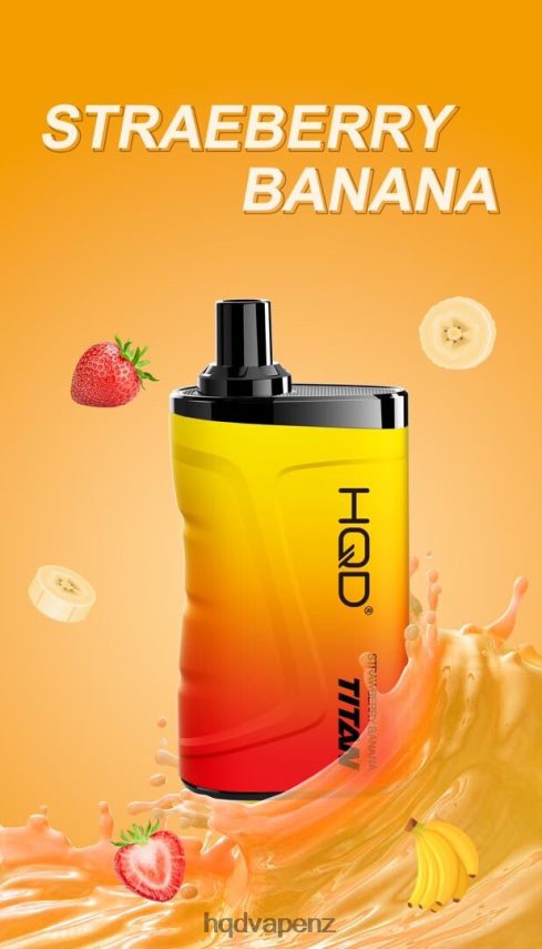 HQD Vapes NZ - HQD TITAN 7000 PUFFS Strawberry Banana 4P608H13